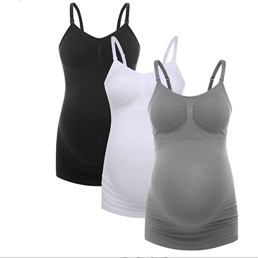 3-Piece Bundle Maternity / Nursing Tanks Size L